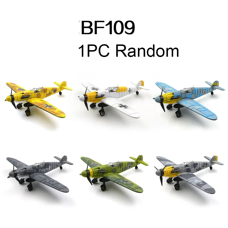 

1Pc Random 1/48 WW2 Plane Models 20cm BF109 Hurricane F4U P51 Assemble Airplane Military Block Building Toy For Boy Children
