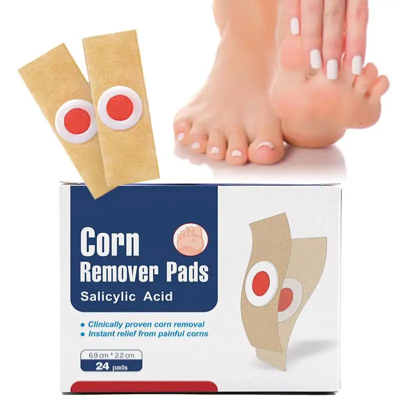 

Foot Corn Remover 24pcs Callus Removal Cushion Pads Blister Removal Patches With Hole Foot Care Plaster For Corns Callus Or