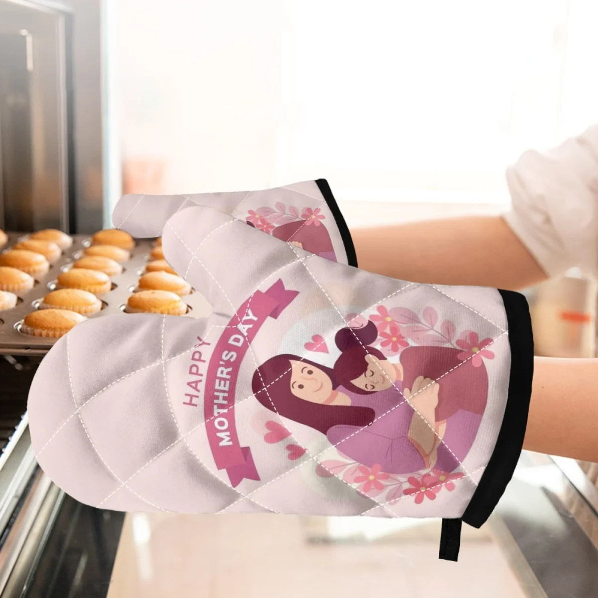 

TOADDMOS Счастливый День матери с принтом женский любимый подарок Нескользящие термостойкие перчатки для духовки перчатки домашние товары для выпечки