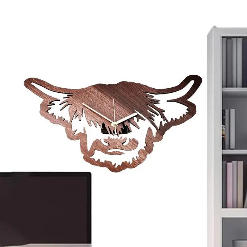 

Милые настенные часы с изображением крупного рогатого скота, тихие декоративные настенные часы с изображением коровы для гостиной, кухни, а...