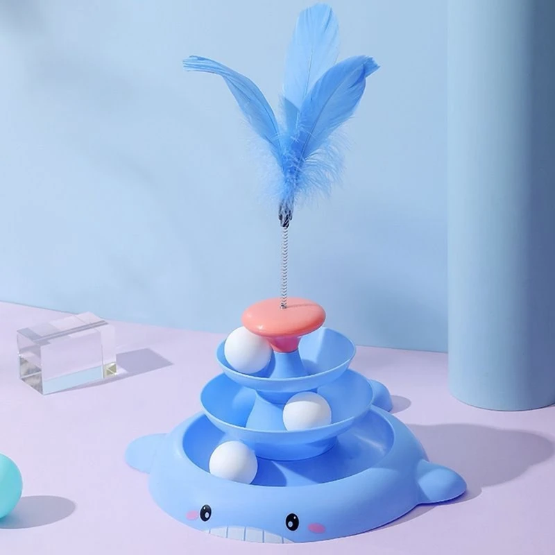 

Игрушка для кошек, вращающийся ролик, игрушка для кошек, мячи с шариками, интерактивный котенок, веселая интеллектуальная физическая головоломка, игрушки