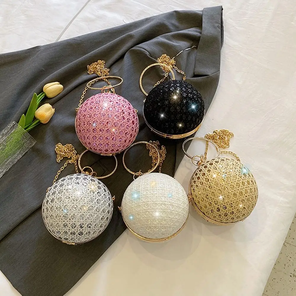 

Rhinestone Evening Banquet Bag Mini Large Capacity Wrist Bag Ball Handbag Glitter Shoulder Bag Ladies Clutch Bag Wedding