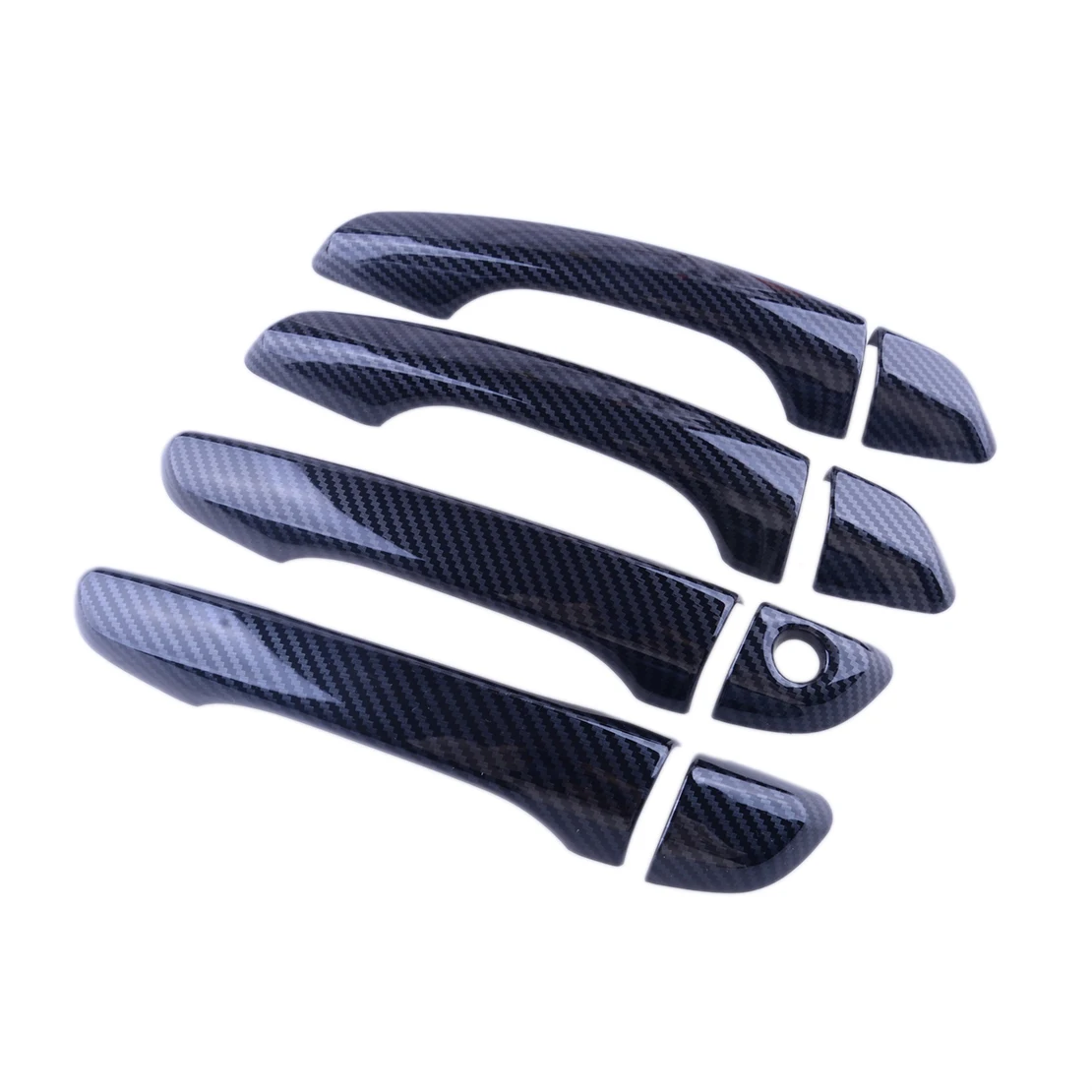 Черная Автомобильная накладка на переднюю и заднюю ручку из углеродного волокна