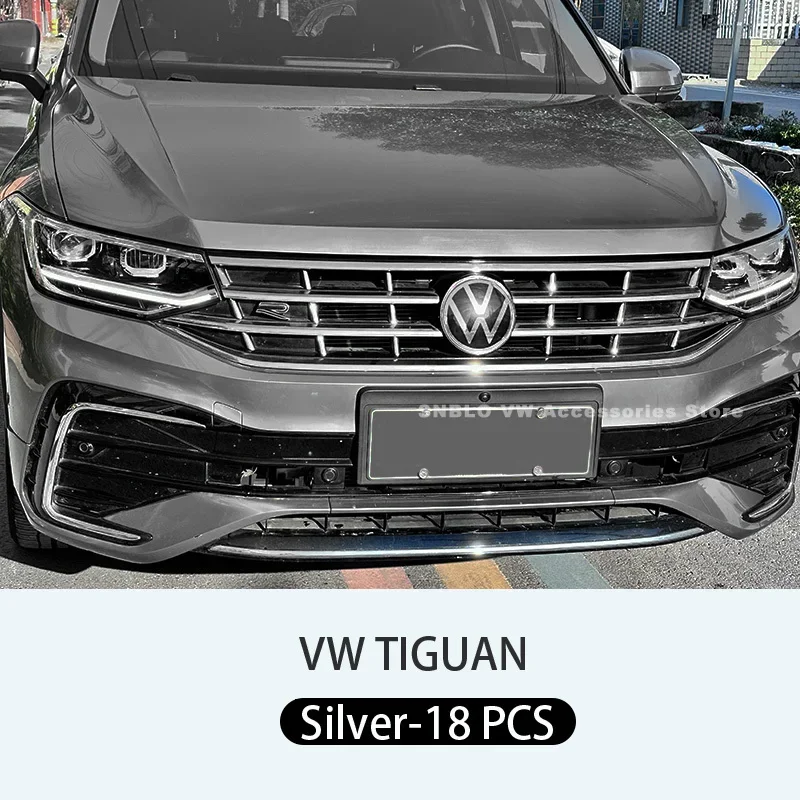 

Передняя решетка автомобиля, декоративная наклейка, цветная отделка решетки, спортивная трехцветная полоска, модификация для VW Tiguan L, аксессуары 2023 2024