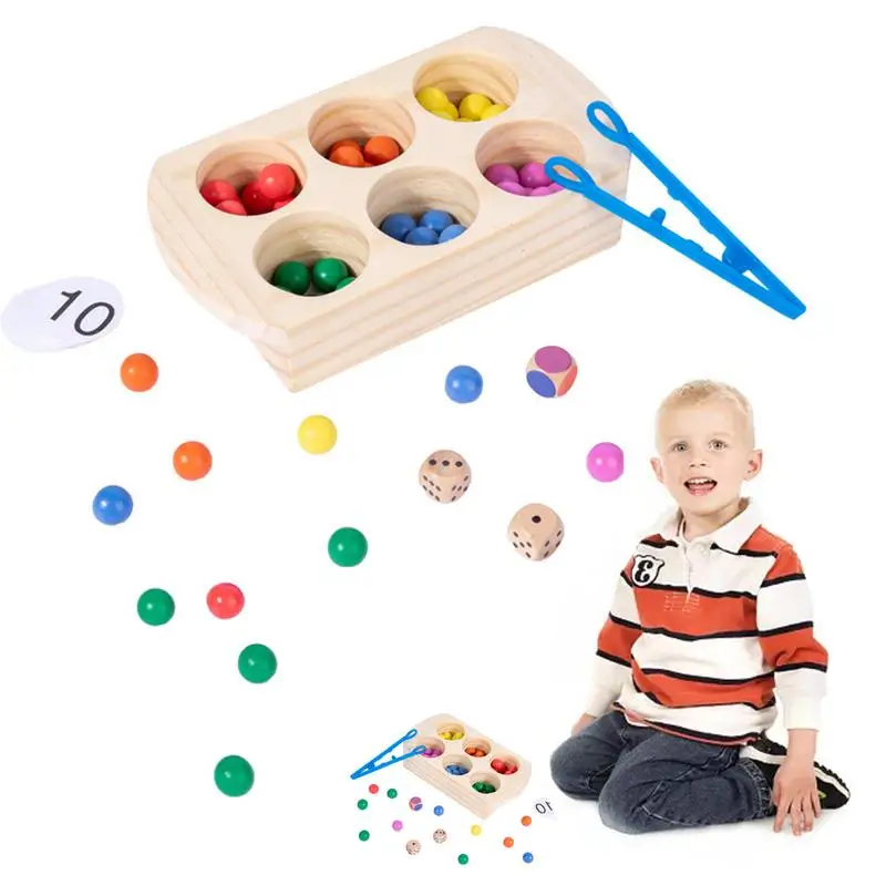 

Color Sorting Boxes Color Classification Wooden Counting Beads Multifunctional Rainbow Color Montessori Toys Educational Color