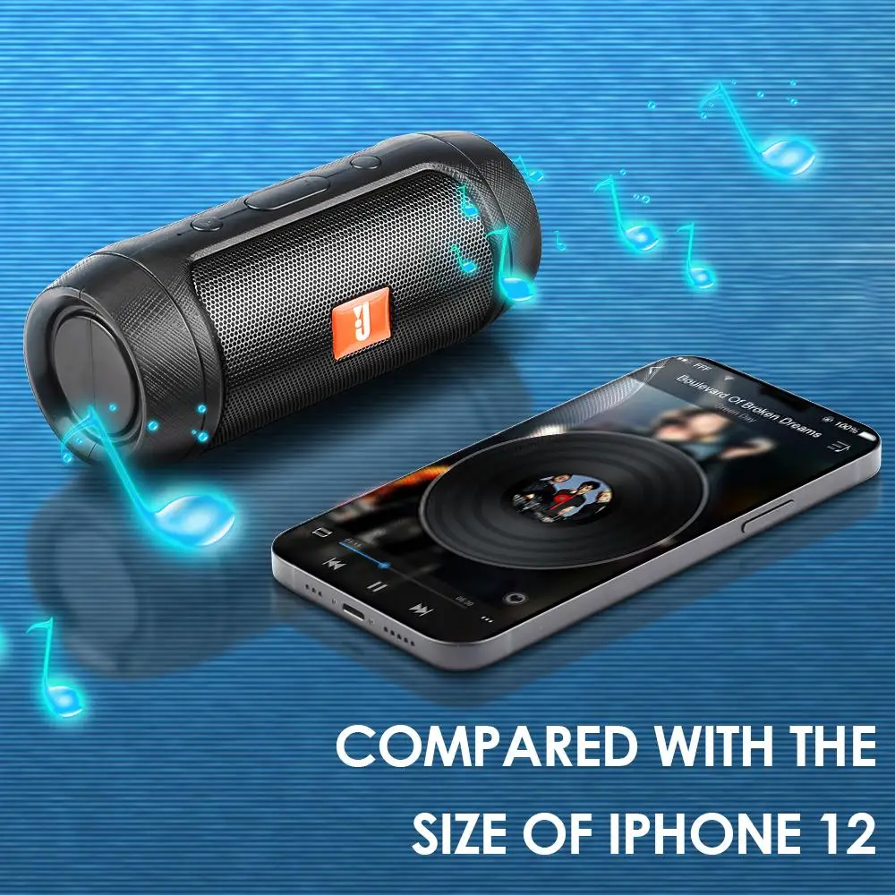 

Portable Powerful Wireless Speaker Subwoofer Super Bass Music Player Stereo Bluetooth Loudspeaker TF FM Radio Aux Boombox Vitog