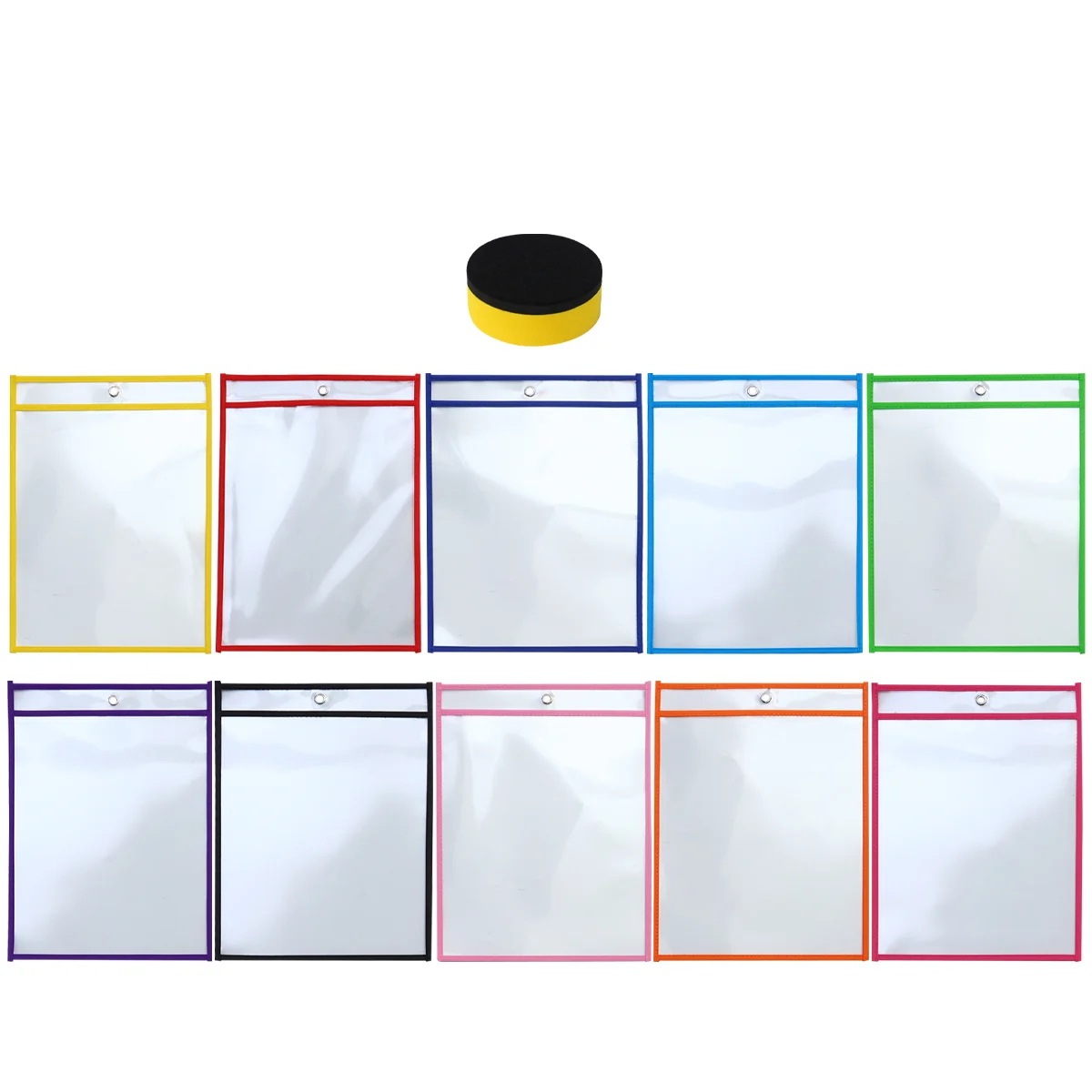 

Dry Erase Bag Transparent PET Sewing File Pockets Eraser School Accessory Reusable Document
