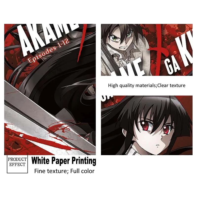 Аниме плакаты и принты Akame Ga Kill настенное художественное украшение белая бумага
