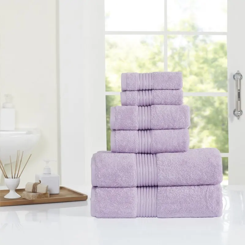 

Solid 6-Piece Towel Set, Lavender Linen