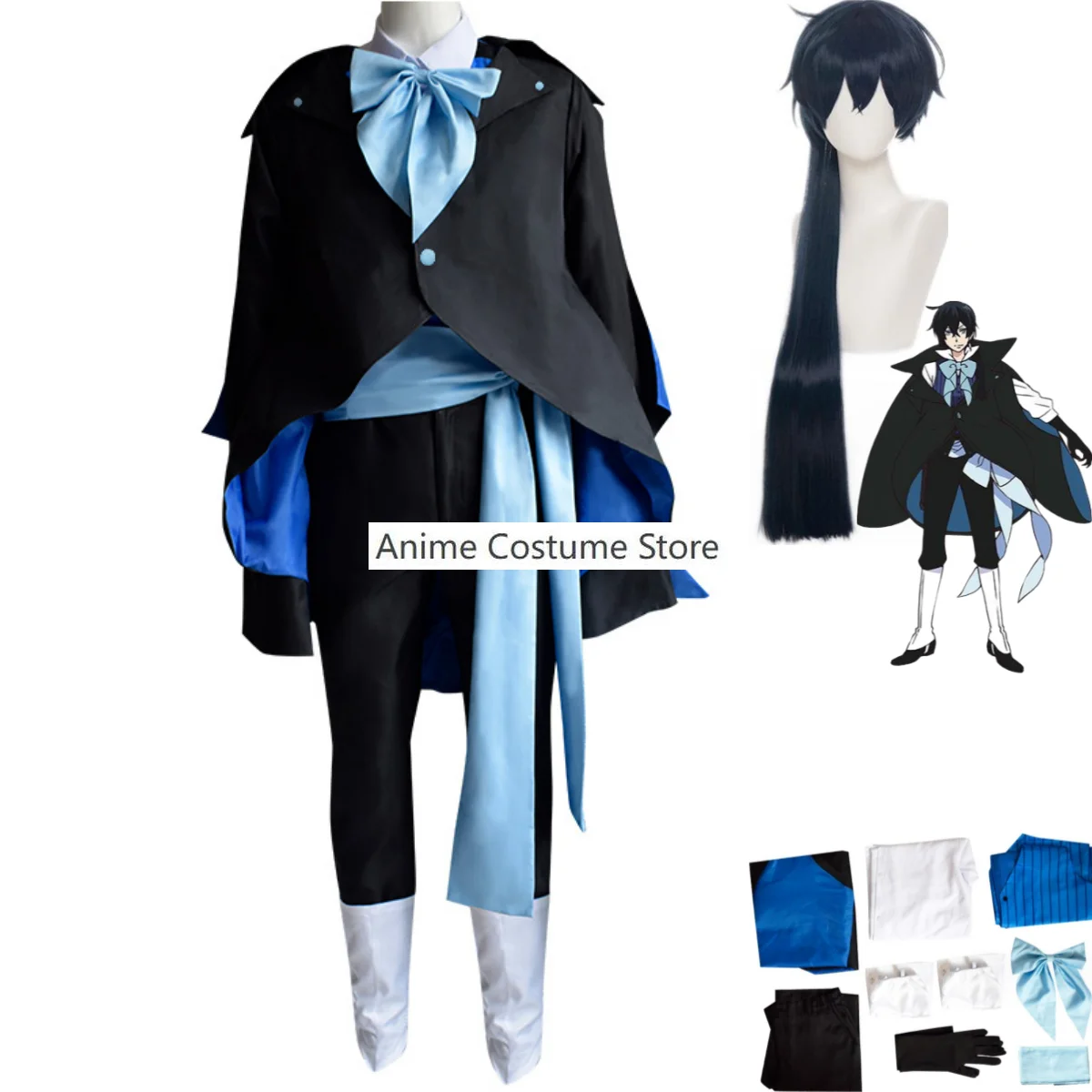 Костюм для косплея ванитас из искусственного аниме костюм с париком и плащом