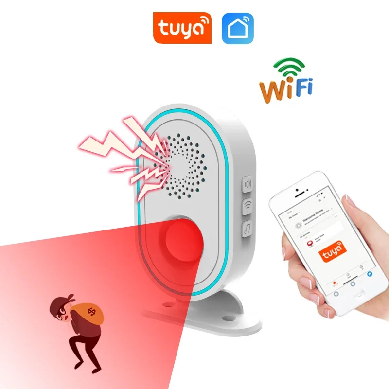 

Tuya WIFI Smart Home Security Wireless Alarm PIR MP Alert Infrared Sensor Anti-theft Human Body Motion Detector Alarm Monitor