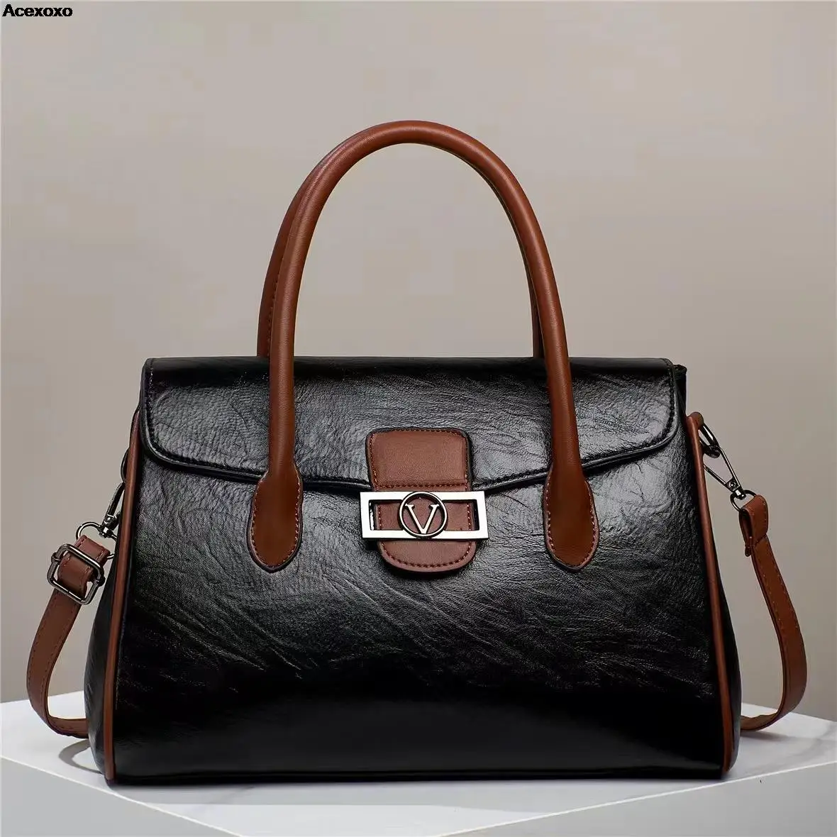 

High fashion vintage middle-aged mom Bag large capacity shoulder bag