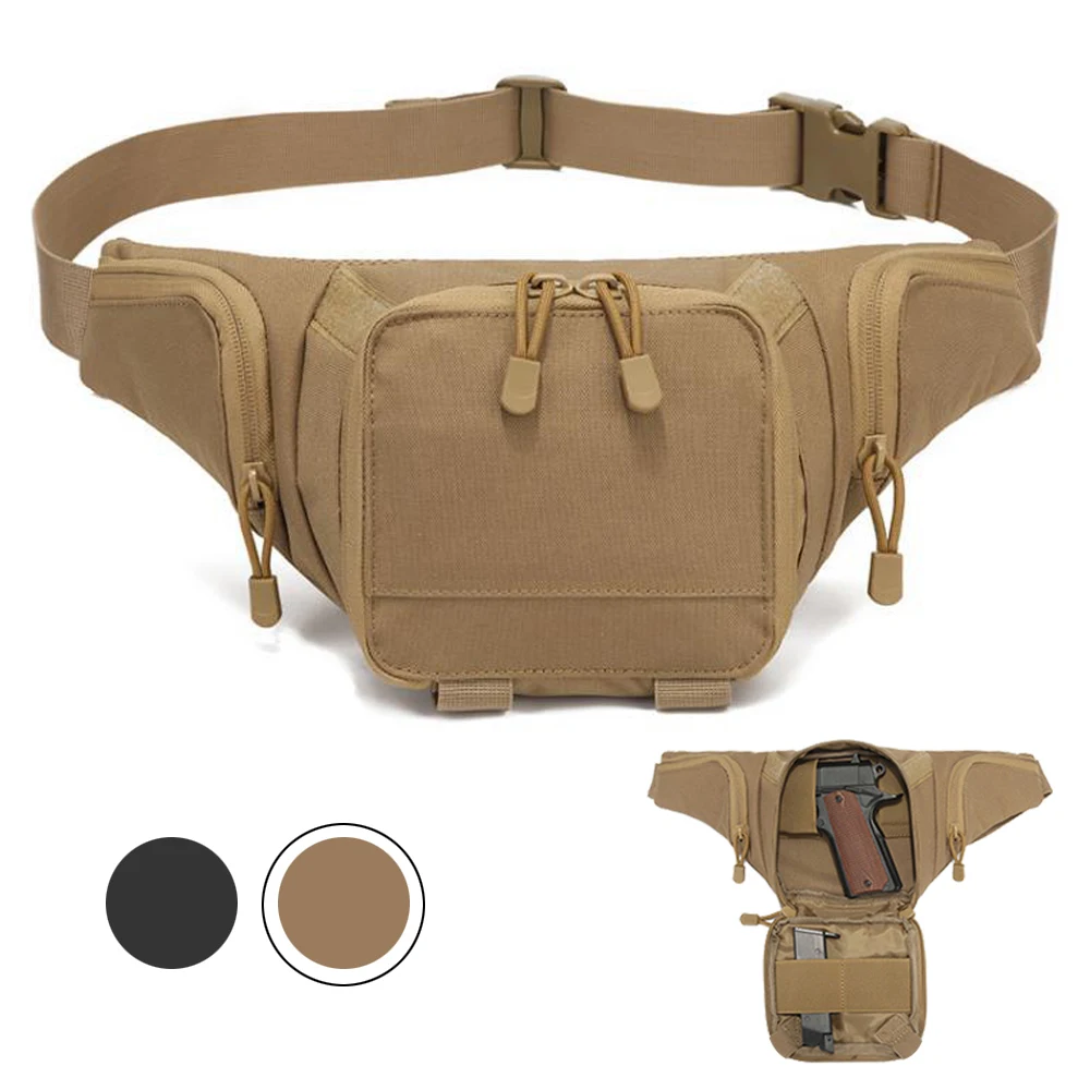 

Tactical Gun Waist Bag Concealed Carry Fanny Pack Holster Mens Chest Pouch Military Combat Pistol Bag for Camping Sport Hunting