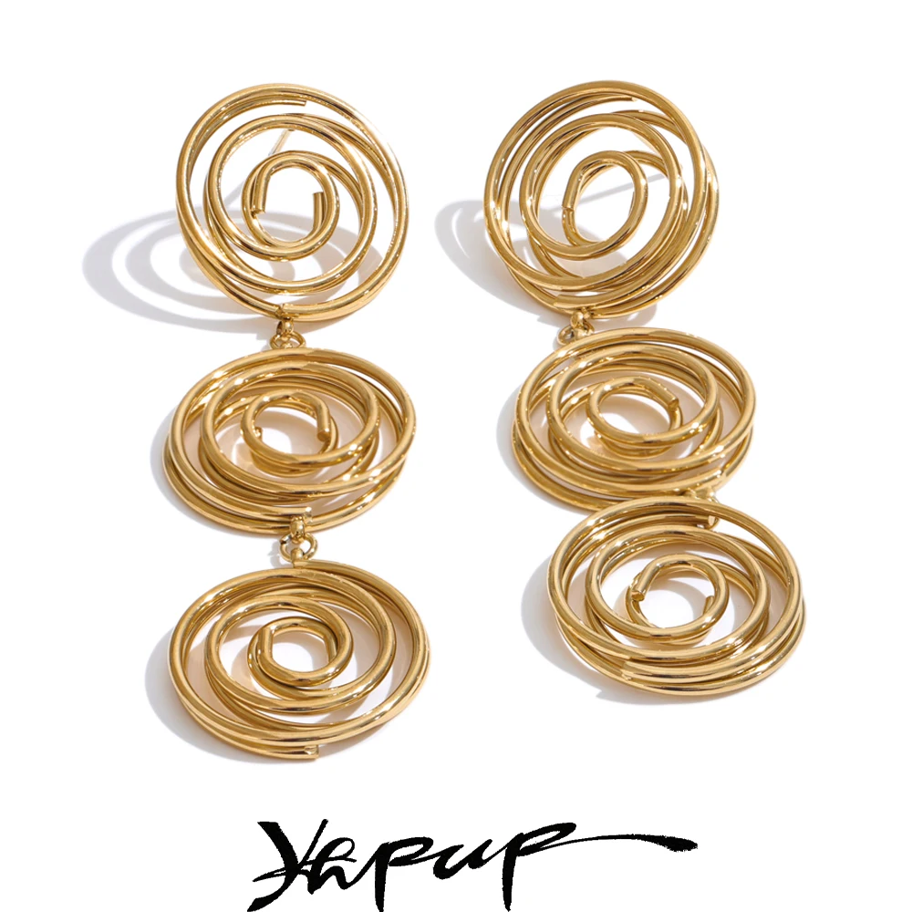 Женские длинные серьги-подвески из нержавеющей стали с защитой от ржавчины