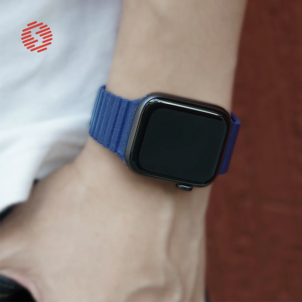 ShengOne Leather Loop Band for Apple Watch 7 6 SE 5 4 45 44 42MM Leather Magnetic Strap Wristband Bracelet 3 2 1 41 40 38MM