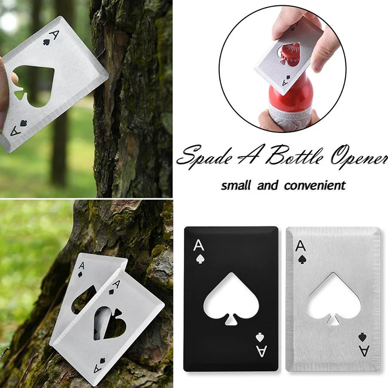 

Metal Pocket Card Throwing Cutting Portable Beer Opener Mini Stainless Steel Beer Bottle Opener Poker Card Multitool Poker
