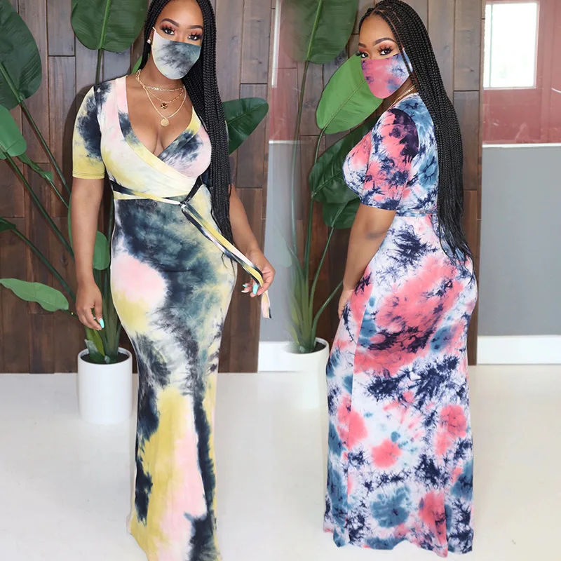 

Новинка лета 2023, женское сексуальное платье с принтом и V-образным вырезом