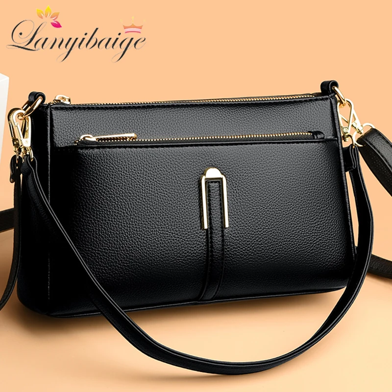 

Fashion Ladies Soft Leather Bags 2023 New High Quality Purses And Handbag Luxury Designer Crossbody Shoulder Bag For Women Bolsa