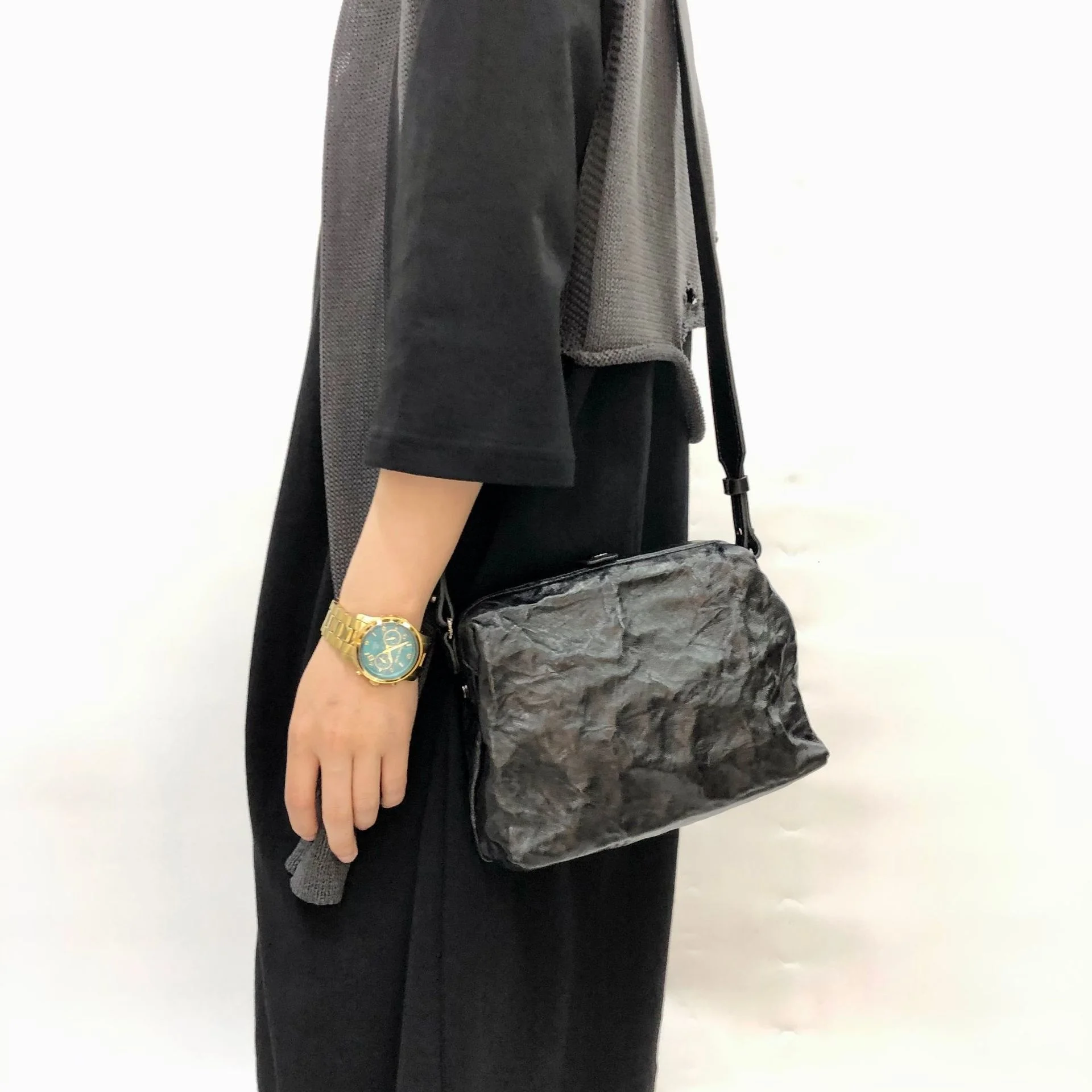 

Fashion Cool Sheep Skin Shoulder Bag For Women Handbags Crossbody Genuine Leather Zipper Small Messenger Bags Purse