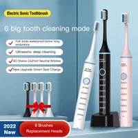 electric sonic toothbrush smart brush usb charge rechargeable adult waterproof electronic tooth 8 brushes replacement heads