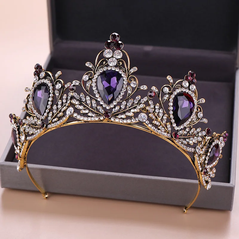 

Crystal Diadem Queen Crown Princess Tiaras Crown Bridal Headpiece Gold Silver Color Rhinestone Wedding Hair Jewelry