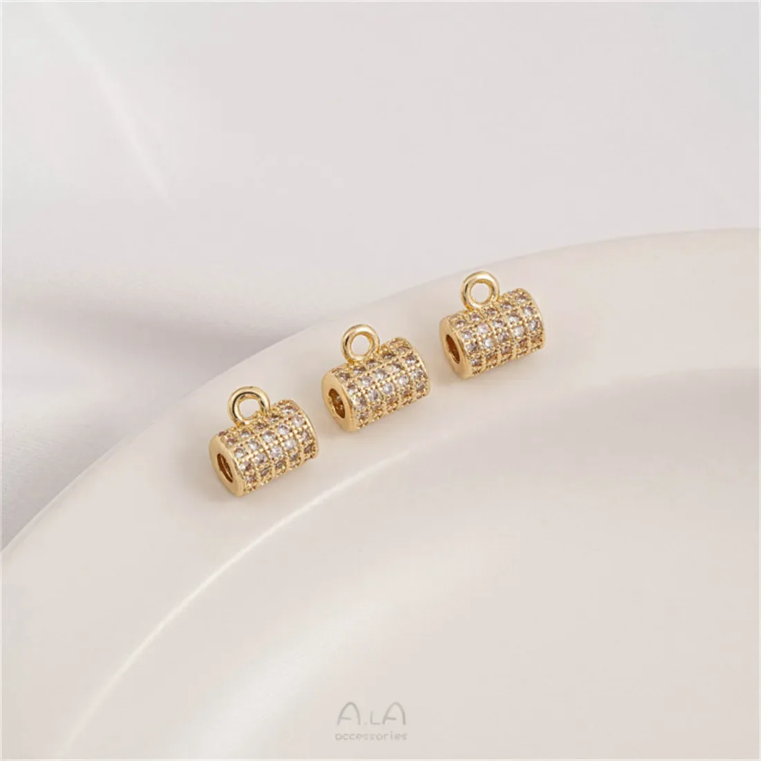 1 шт. бусины-ведра из 14-каратного золота с цирконием бусины-колеса подъемными