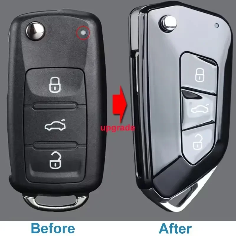 

Модифицированный чехол для автомобильного ключа, замена 202AD/L/H для VW Polo Tiguan Jetta Golf Skoda Seat, откидная крышка дистанционного ключа