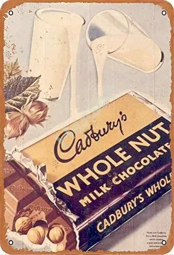 

Casluigs Whole Nut Milk Chocolate Vintage Tin Sign Art Iron Painting Rusty Poster Decoration Aluminum plaque
