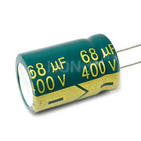 Два алюминиевых электролитических конденсатора 68 мкФ 400 В