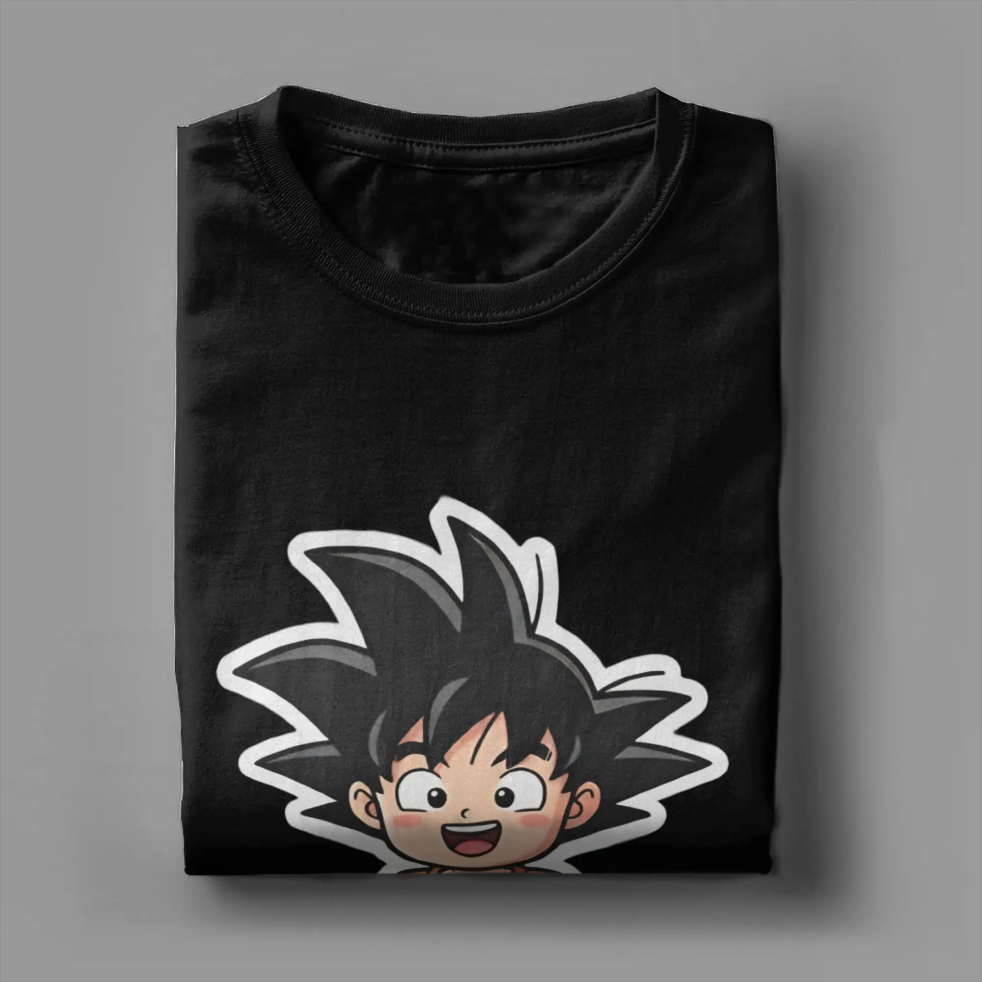 Фото Футболка Little Goku Dragon Ball для мужчин, эстетичная хлопковая футболка, пляжная дышащая модная крутая футболка с принтом, одежда оверсайз №4