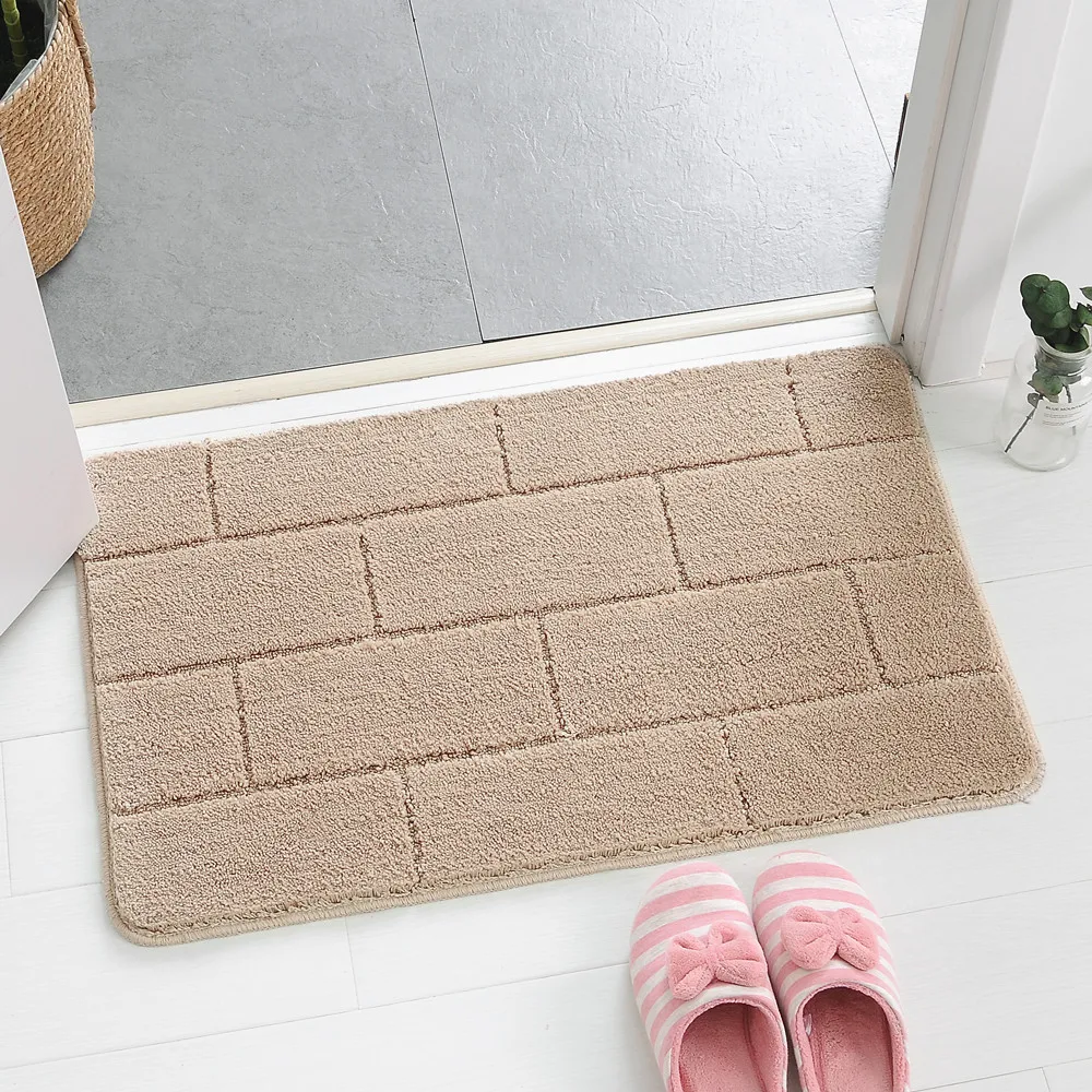 

Solid Colour Non-Slip Thick Carpet for Bath Mats Toilet Soft Water Absorption Bathroom Carpets Rugs Floor Doorway Foam Bath Rug