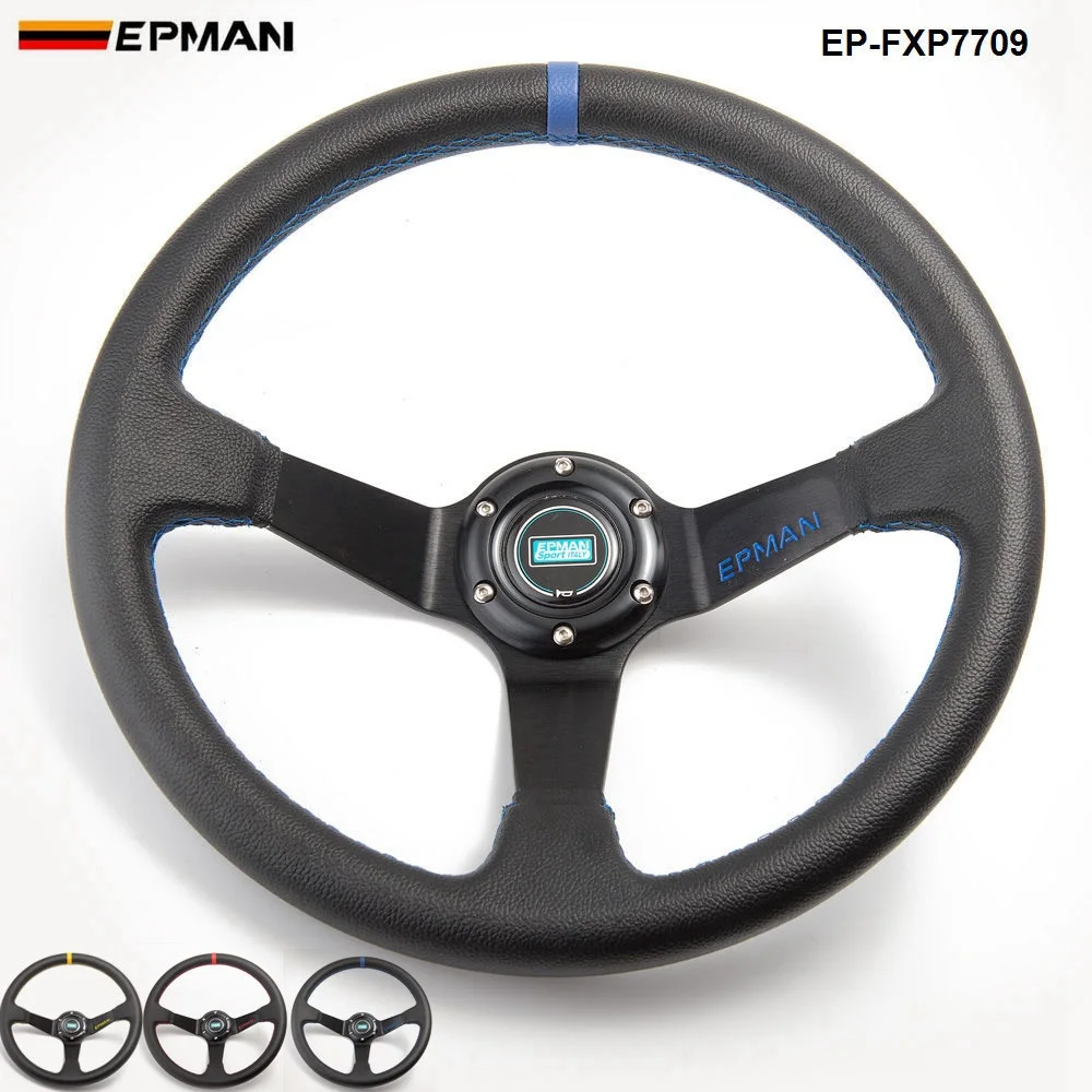 

14inch 350mm Epman Deep Corn Drifting PVC Steering Wheel Universal Car Auto Racing Steering Wheels EP-FXP7709