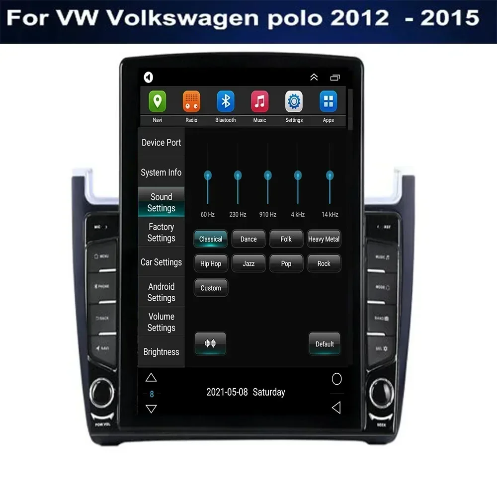 Фото Автомобильная мультимедийная система 2 din Carplay Android Auto Авто радио для VW Volkswagen polo 2012-2015 Tesla Style GPS 2din BT №3