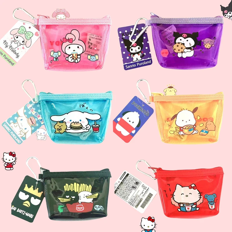 

Sanrio Kawaii Hello Kitty Coin Purse Anime My Melody Pochacco Cinnamoroll Mini Storage Bag Cartoon Cute Wallet Makeup Organizer