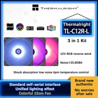 Thermalright 3in1 TL-C12R-L 120mm Reverse wind direction fan 12V/4pin RGB PC Computer case CPU cooling fans For MSI AURA sync