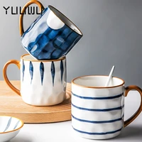350ml japanese ceramic mug underglaze office home milk coffee cup bumpy surface handgrip mug microwave safe
