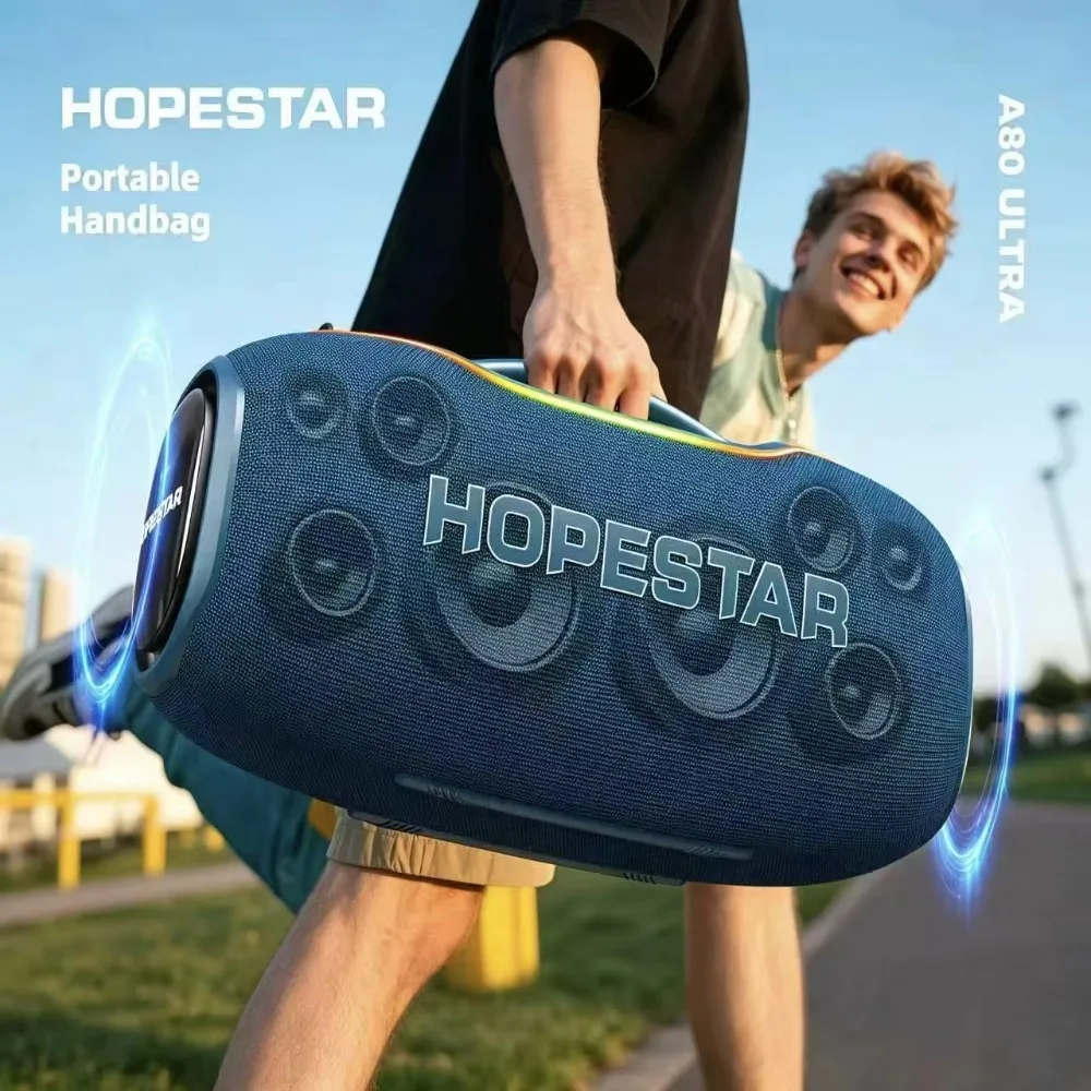 Фото Портативная колонка HOPESTAR A80 ULTRA 650W с аккумулятором 40000 мАч, водонепроницаемая (IPX6), для вечеринок на открытом воздухе, с RGB-подсветкой №2