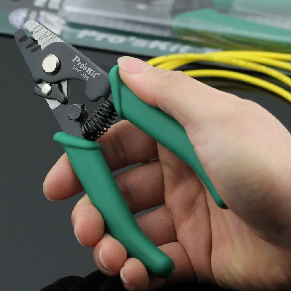 Quality assurance Pro'sKit 3 holes 8PK-326 Fiber Optical Stripper Stripping Cable Tool Made in Taiwan