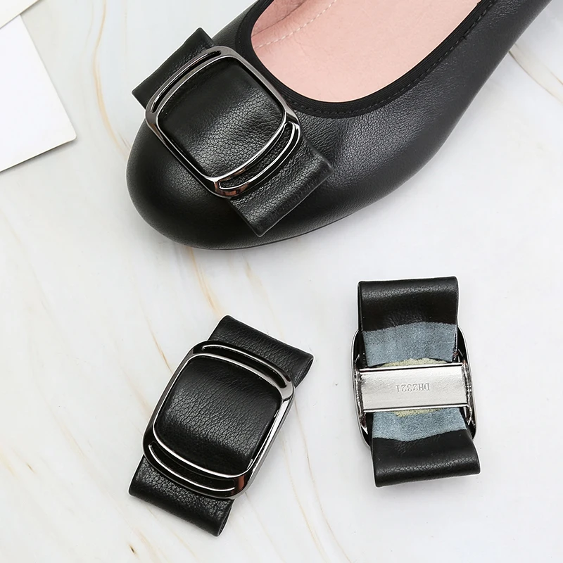 Bow Metal Decorative Shoe Decora Flower DIY Self-adhesive Women's Shoes Leather High Heels Buckle Single Shoe Accessories Buckle