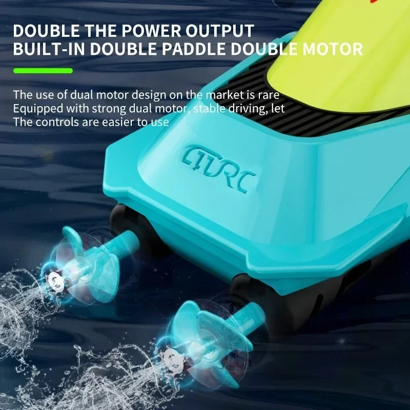 S5 2.4G RC Лодка Водонепроницаемая двухмоторная высокоскоростная гоночная модель