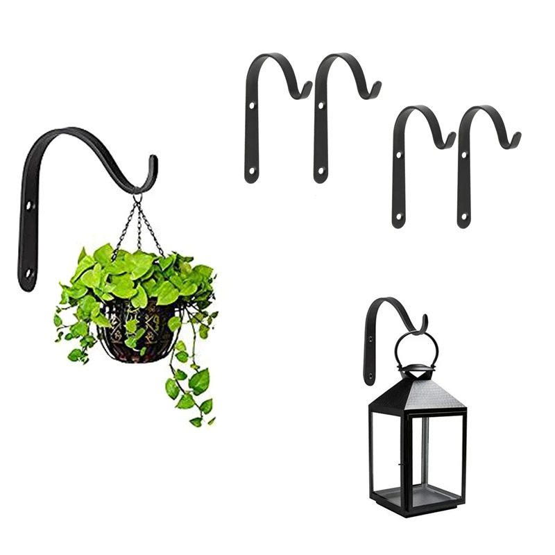 

4pcs Flower Pot Plant Pot Basket Hook Bending Durable Iron Flowerpot Plant Hanger Hook Hanging Bracket Garden Decoration