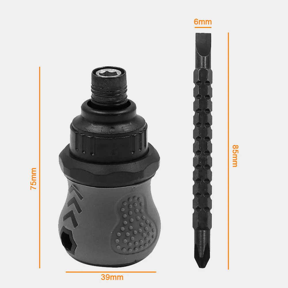 

2 In 1 Man Ratchet Wrench Screwdriver Ratchet Handle Carbon Steel Mini Screwdriver Telescopic Dual-purpose Phillips