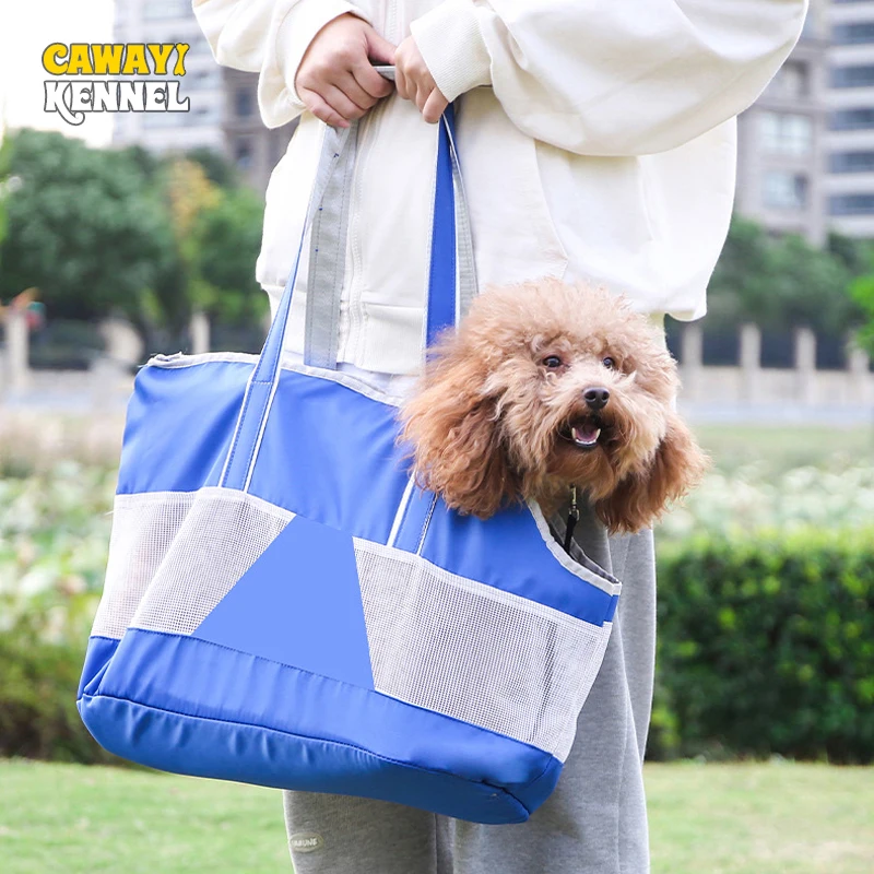 

Сумка для собак CAWAYI, переноска для кошек, переносная сумка с четырьмя боковыми сетчатыми вставками, дышащая переносная сумка для домашних ж...