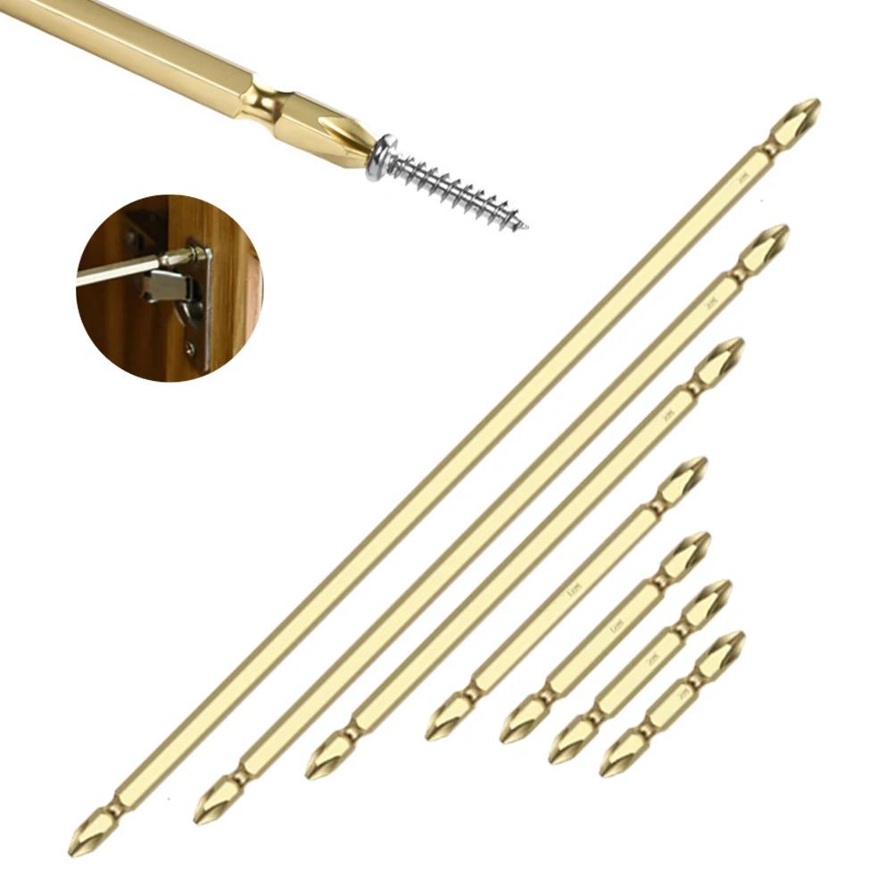 

1pc PH2 Cross Double Head Screwdriver Bit 1/4inch Hex Shank Magnetic Screwdriver Bit Electric Screw Driver Drill Bit 50-250mm