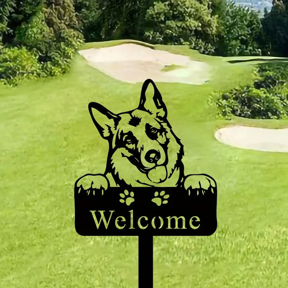 1 шт. мемориальный кол для немецкой овчарки металлический садовый знак собаки