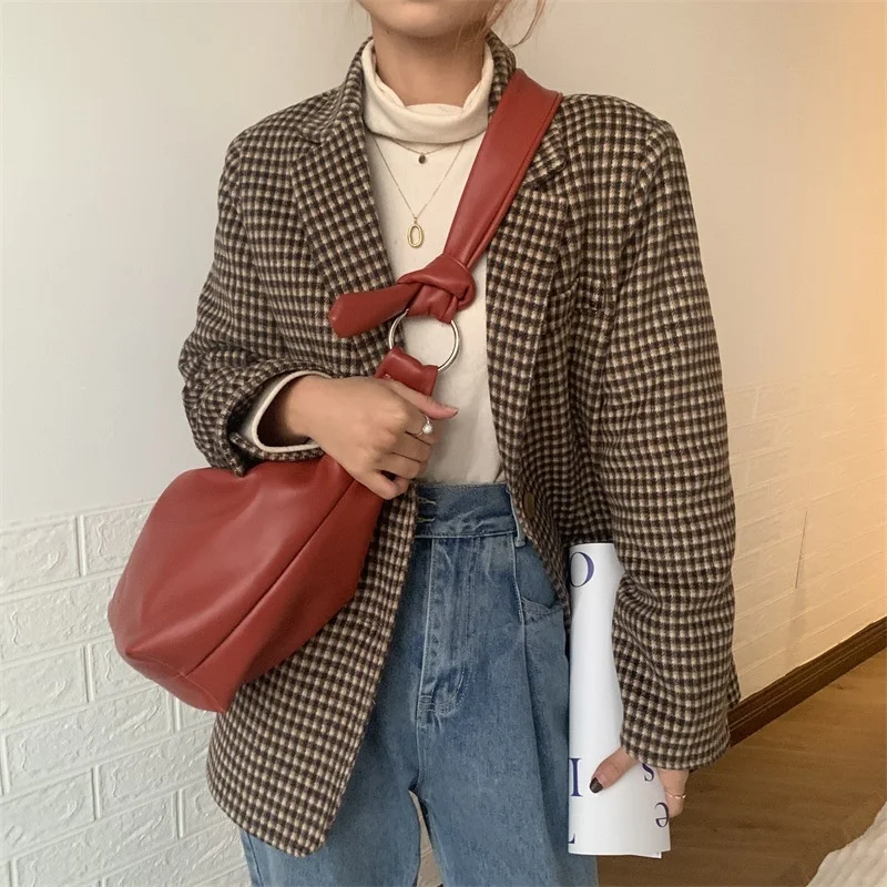 

Сумка кросс-боди из мягкой искусственной кожи для женщин, Повседневная Высококачественная винтажная сумка-хобо на плечо, Женская однотонна...