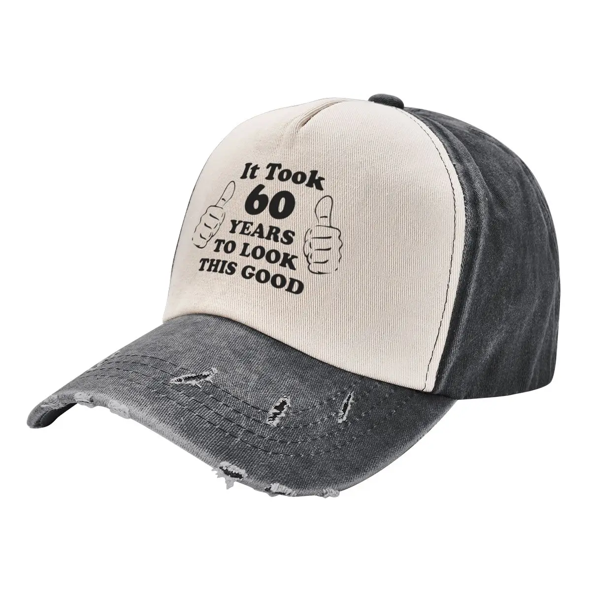 

It Took 60years To Look This Good Womens Distressed Ponytail Baseball Cap Cotton Dad Hat with Ponytail Hole