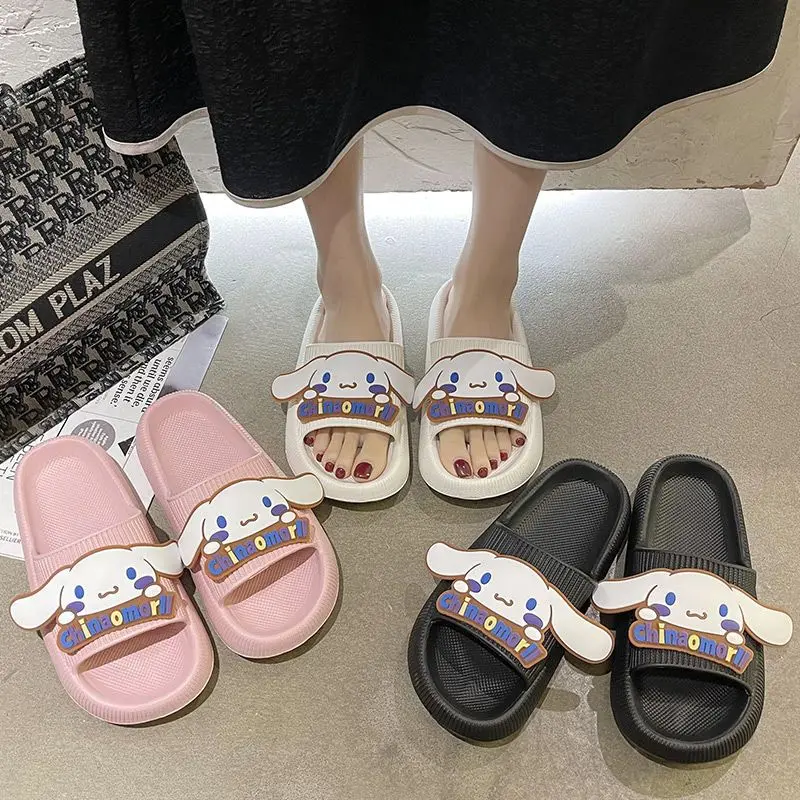 

Kawaii Slippers Cinnamorol Sanriod Non Slip Eva Soft Soled Sandals Cute Cartoon Summer Couple Household Indoor Comfortable Shoes