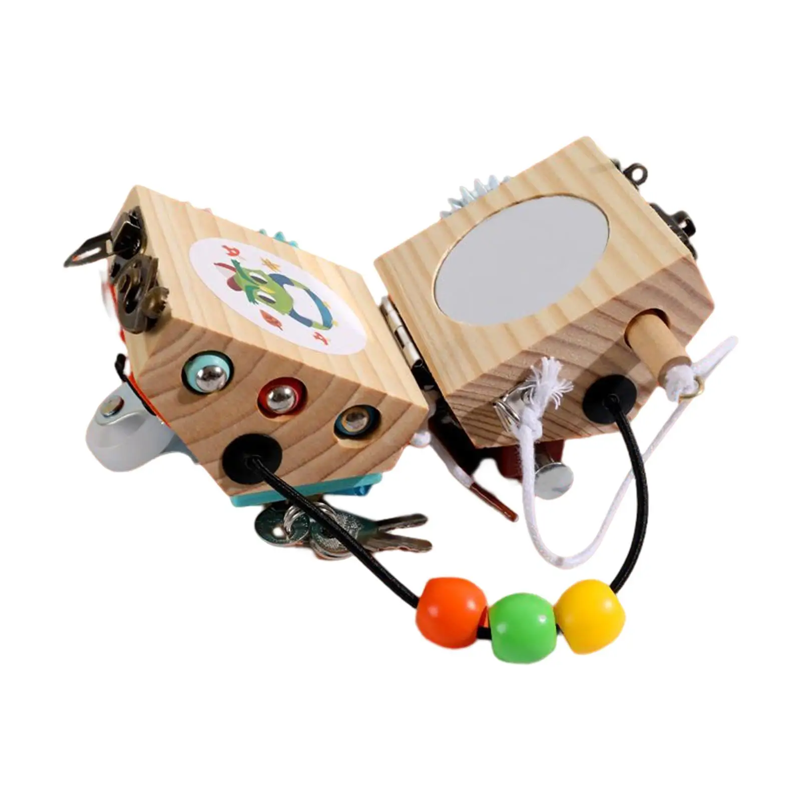 

Activity Cube Toys Fine Motor Skill Teaching Aid DIY Material wooden for Birthday Gift Boys Girls Kids