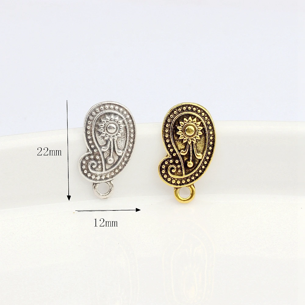 Основание для сережек из цинкового сплава в стиле ретро золото серебро Pisiform 6